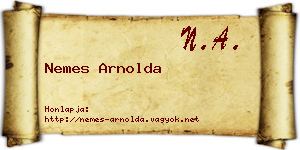 Nemes Arnolda névjegykártya